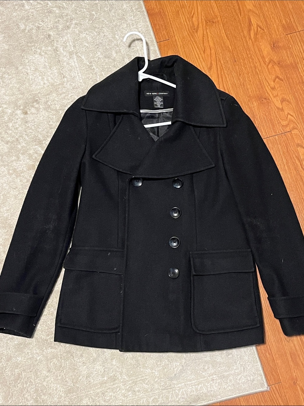 Womens Black Peacoat Jacket - New York & Company